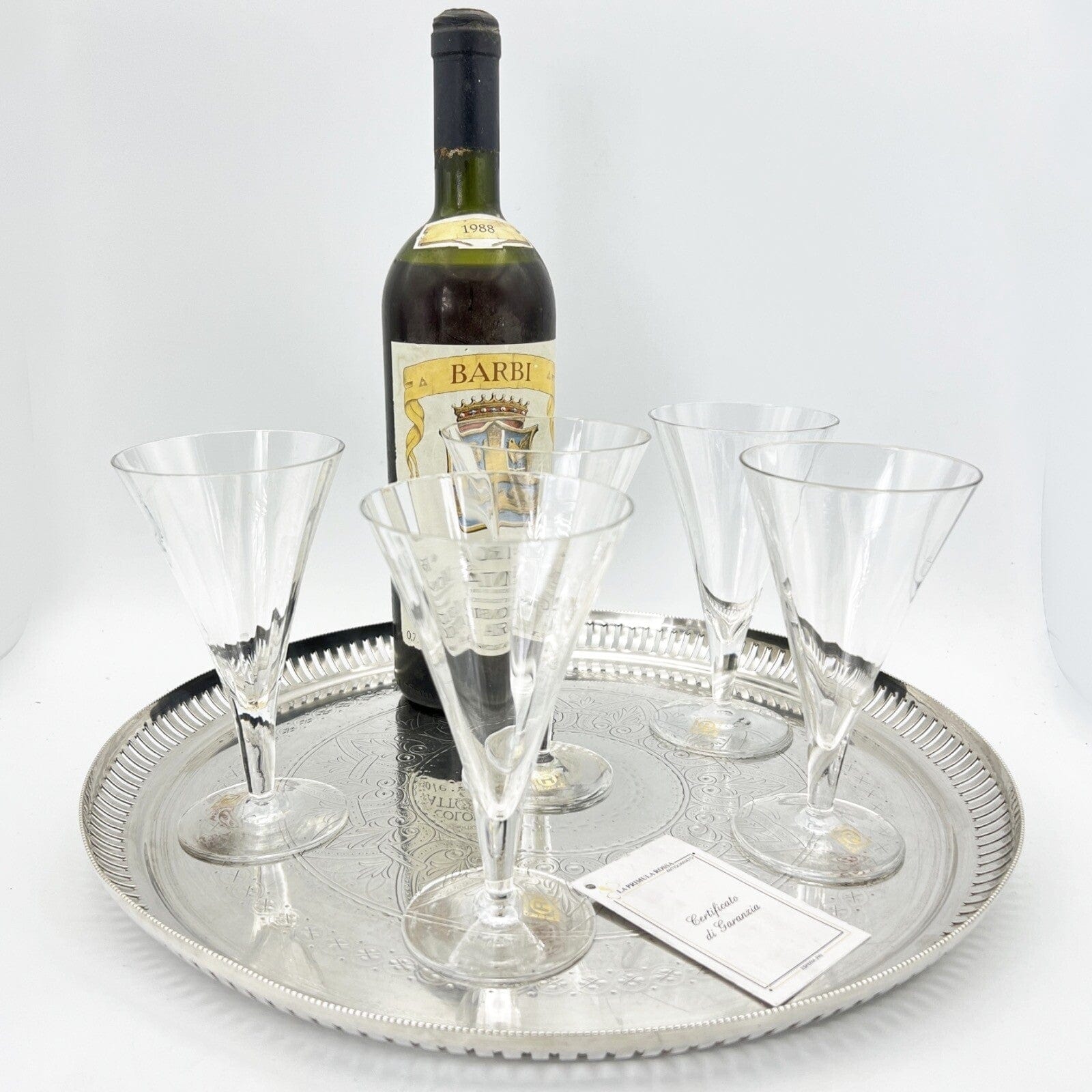 Antico Vassoio in argento sheffield silver plated rotondo inciso d' epoca 900 Categoria  Sheffield & Argento