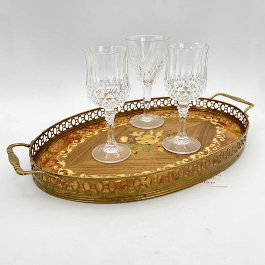 Antico Vassoio in legno sorrentino intarsio sorrento guantiera vintage manici 60 Categoria  Vassoi