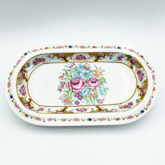 Antico vassoio svuotatasche in porcellana vintage Vassoietto decoro con rose Categoria  Piatti Vassoio