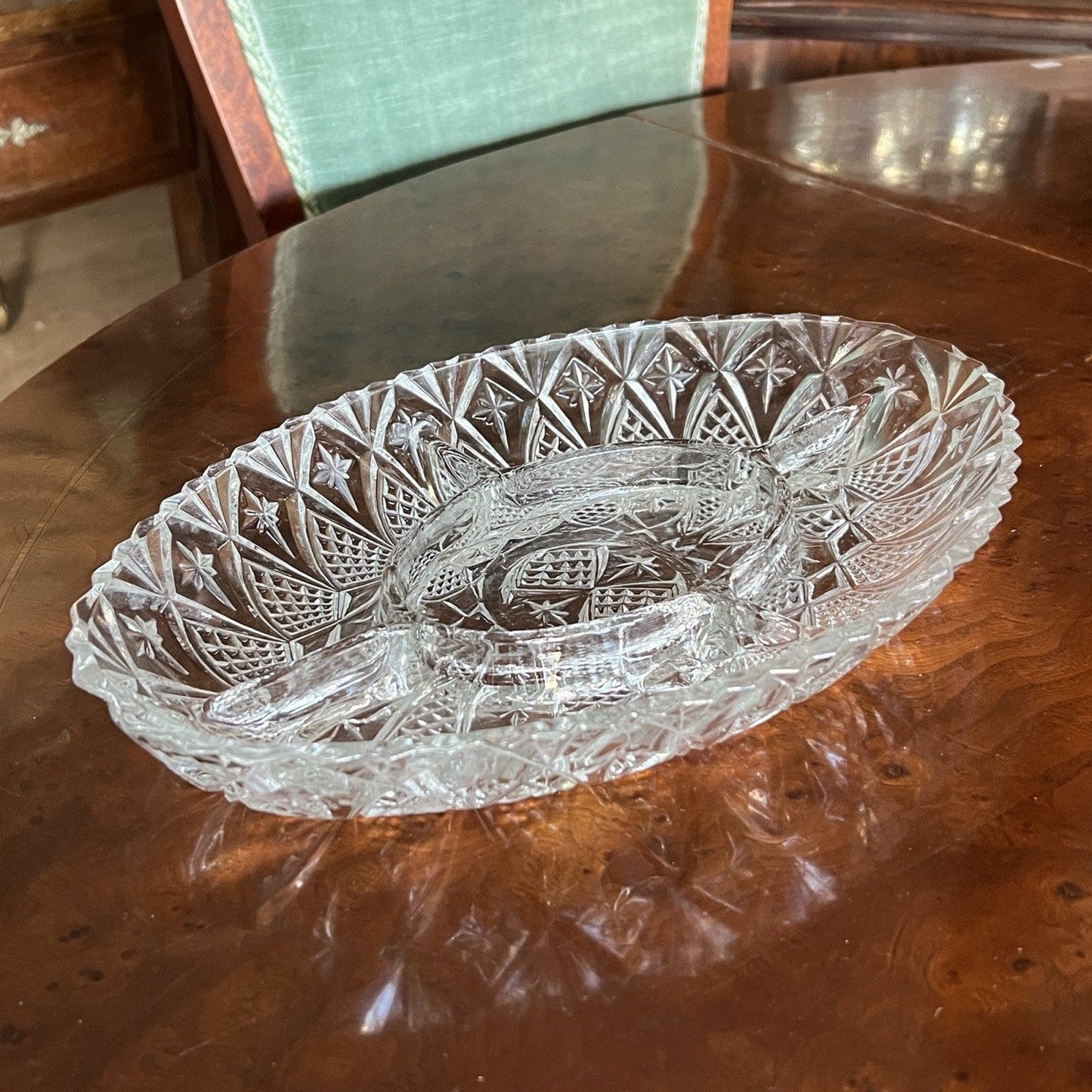 Antipastiera In Vetro Antica Piatto Per Antipasti Con 5 Divisori Centrotavola Categoria  Vetri e Cristalli