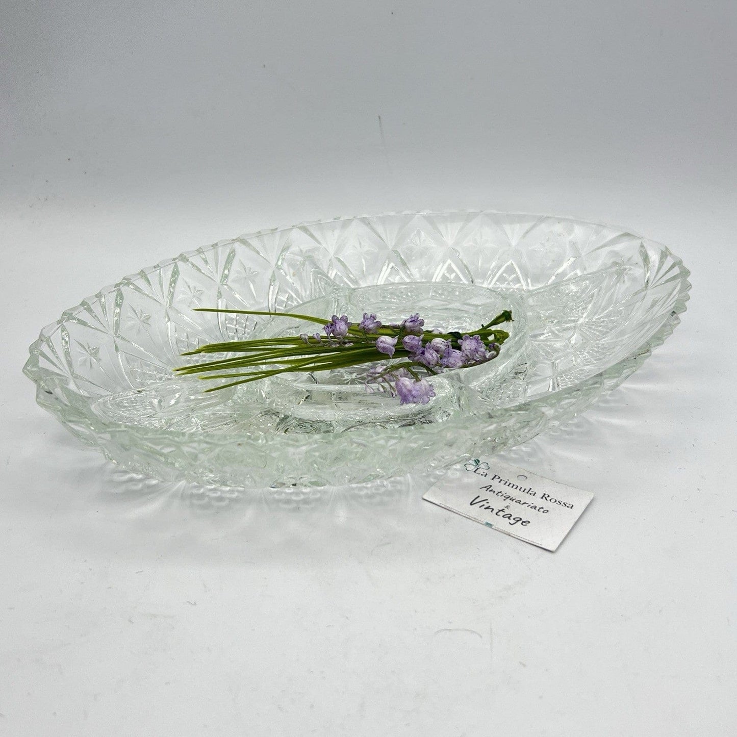 Antipastiera In Vetro Antica Piatto Per Antipasti Con 5 Divisori Centrotavola Categoria  Vetri e Cristalli