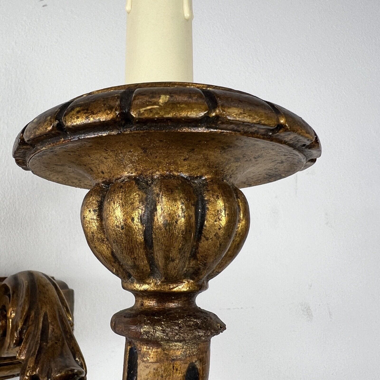 Applique antico stile barocco vintage in legno dorato oro lampada da parete Categoria  Lampade Appliques