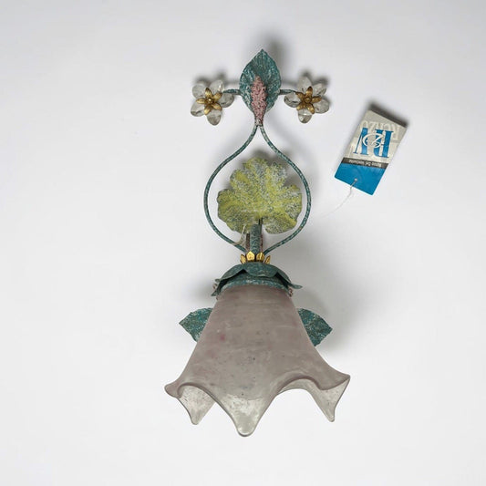 Applique da parete muro in stile fiorentino vintage lume lamierino verde A13261 Categoria  Lampade Appliques