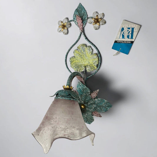 Applique da parete muro in stile fiorentino vintage lume lamierino verde A13261 Categoria  Lampade Appliques