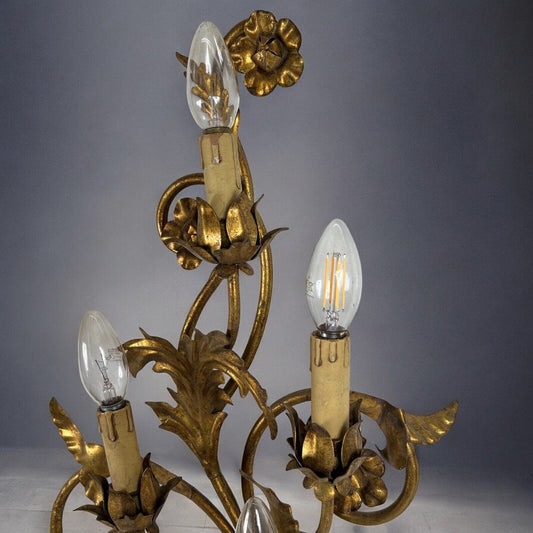 Applique dorato foglie d'acanto a 4 fiamme luci Lampada da parete stile antico Categoria  Lampade Appliques