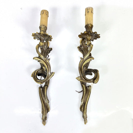 Applique vintage in ottone bronzo a una fiamma luce Lampade stile antico parete Categoria  Lampade Appliques