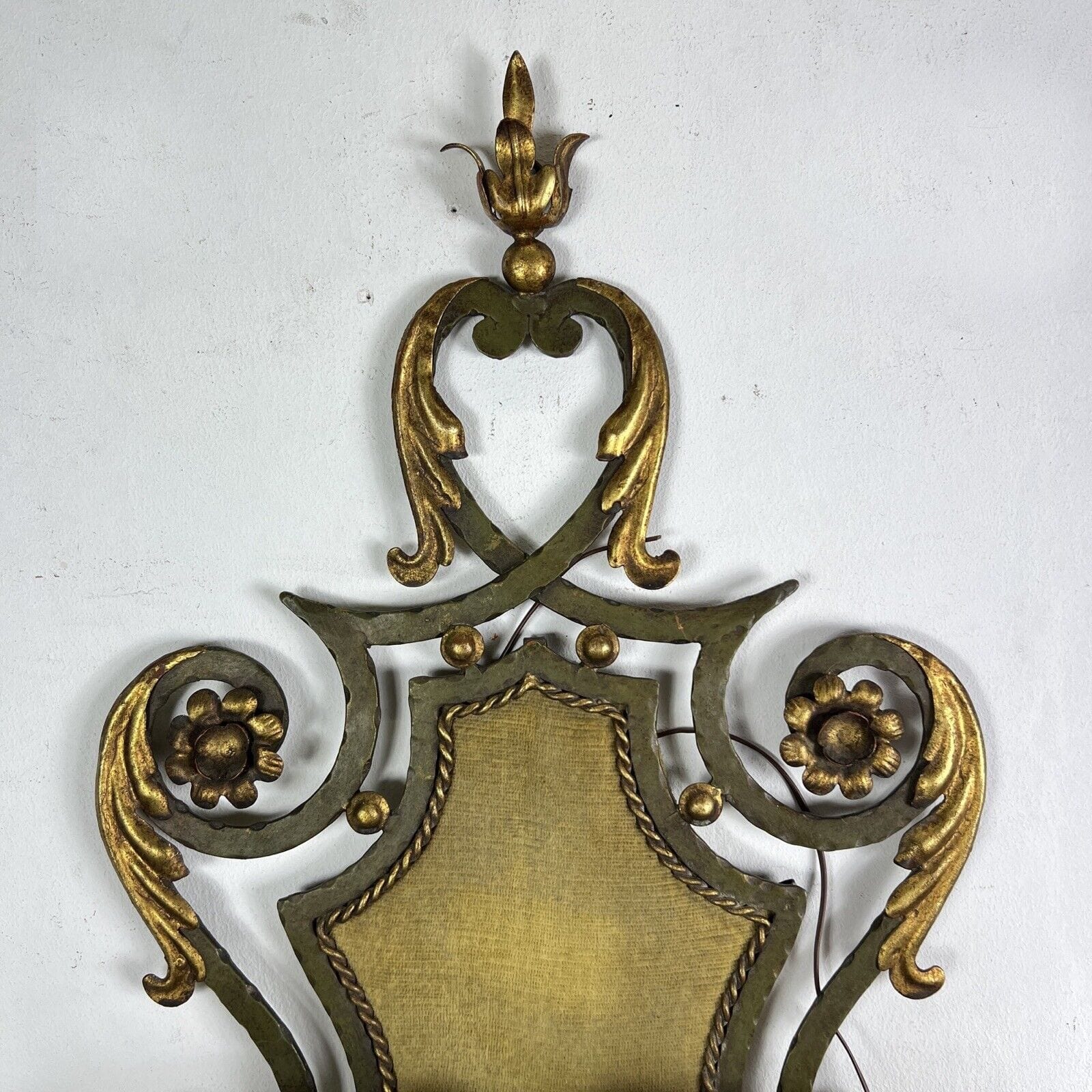Applique vintage stile antico in ferro battuto verde oro lampada da parete Categoria  Lampade Appliques