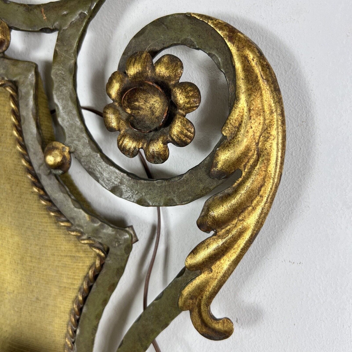 Applique vintage stile antico in ferro battuto verde oro lampada da parete Categoria  Lampade Appliques