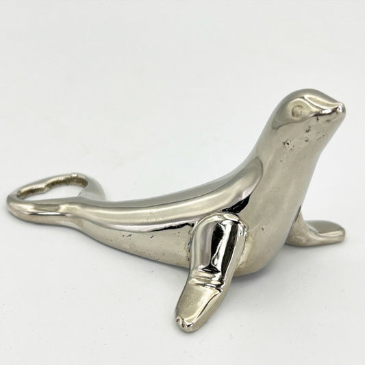 Apri bottiglia vintage in silver plate svita stappa tappi A forma di Foca Categoria  Cavatappi