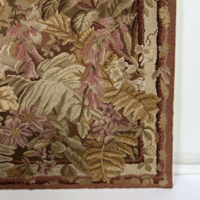 Arazzo antico da parete Foglie Esotiche Tessuto Aubusson Grande Quadro Pannello Categoria  Quadri