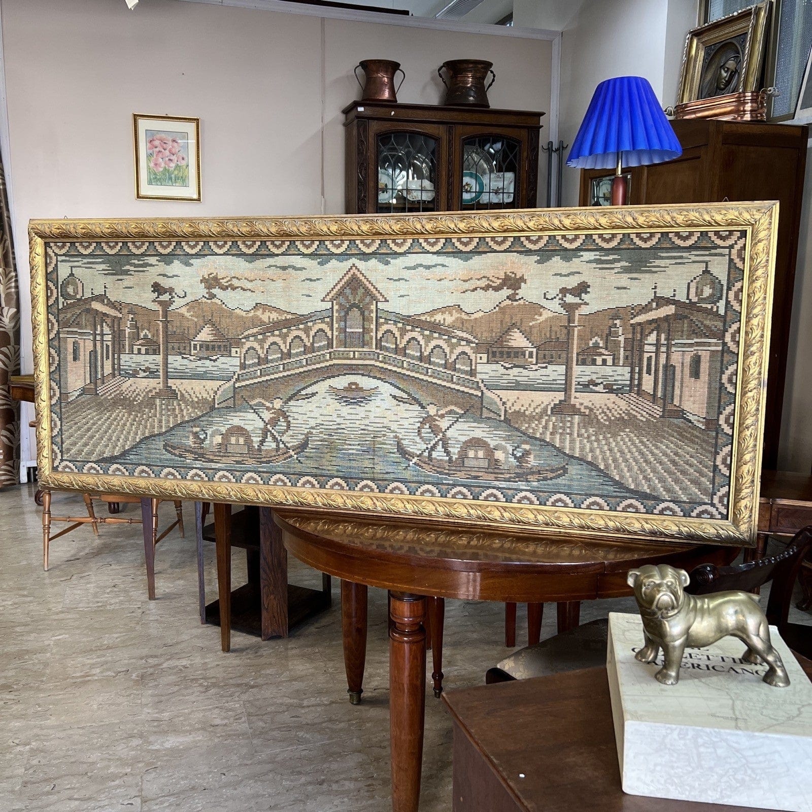 Arazzo da parete Ponte di Rialto a Venezia in Tessuto Grande Quadro cornice oro Categoria  Quadri