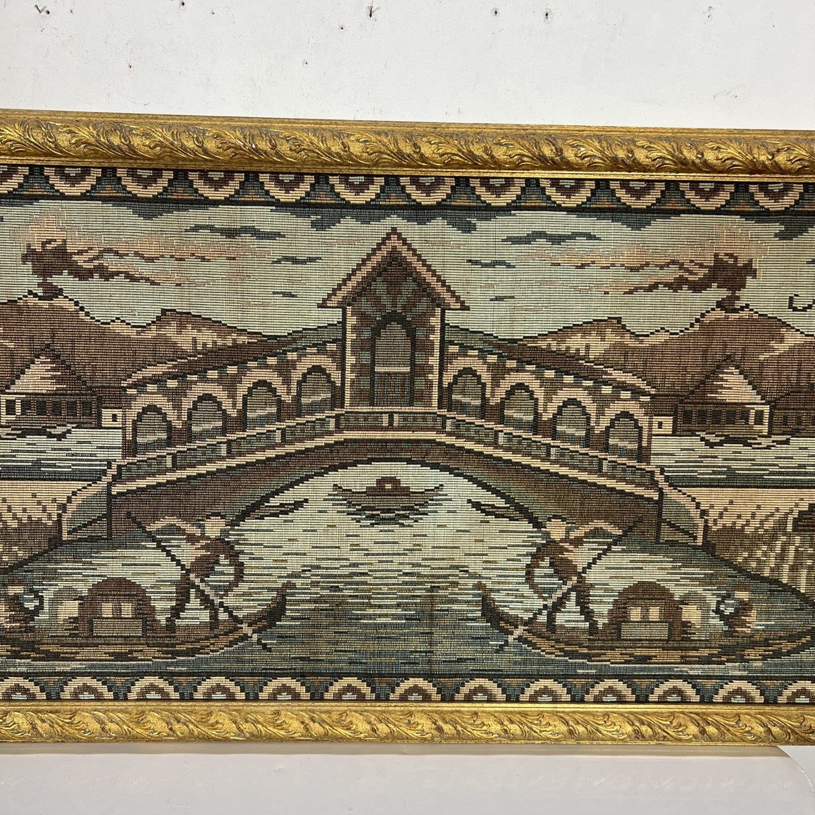 Arazzo da parete Ponte di Rialto a Venezia in Tessuto Grande Quadro cornice oro Categoria  Quadri