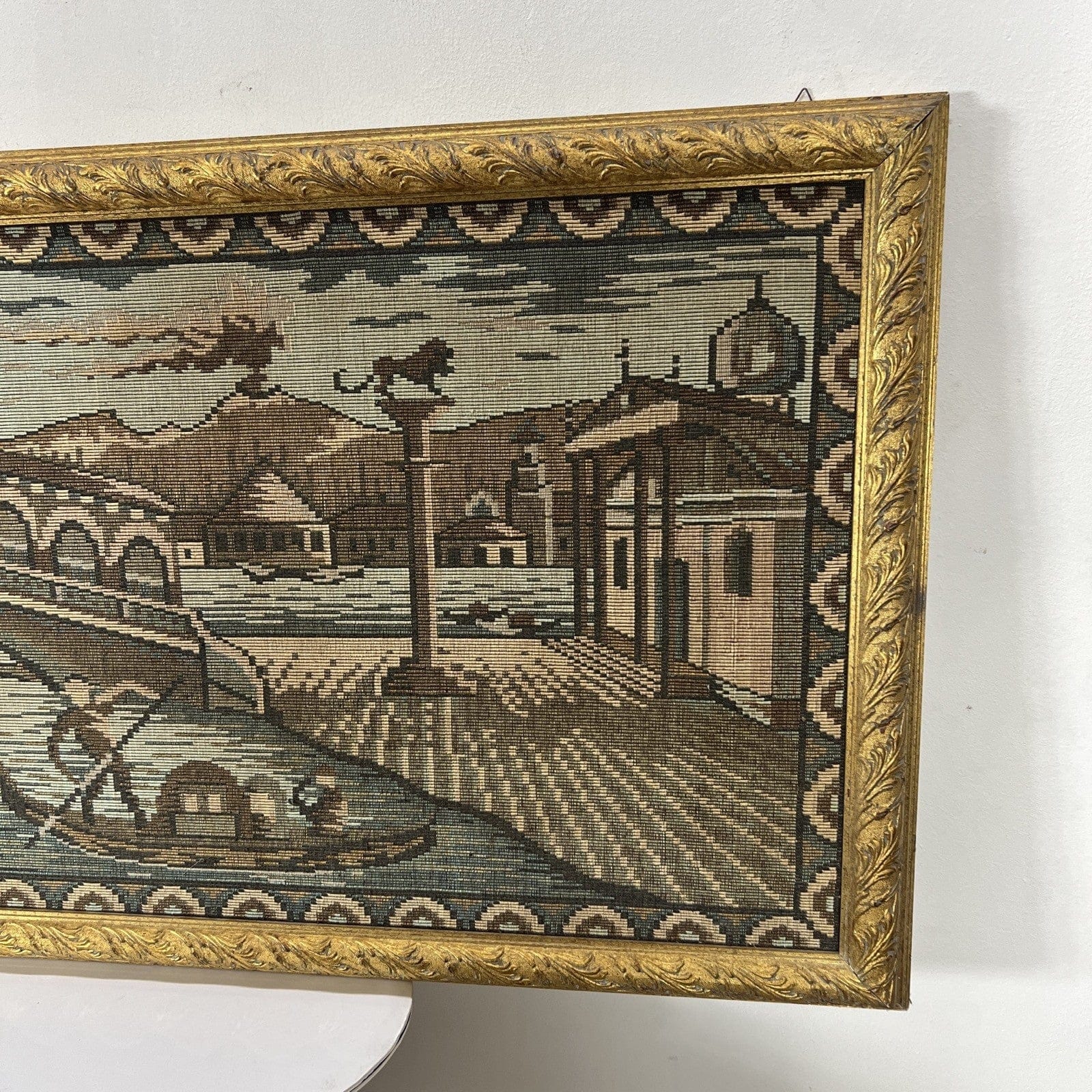 Arazzo da parete Ponte di Rialto a Venezia in Tessuto Grande Quadro cornice oro Categoria  Quadri
