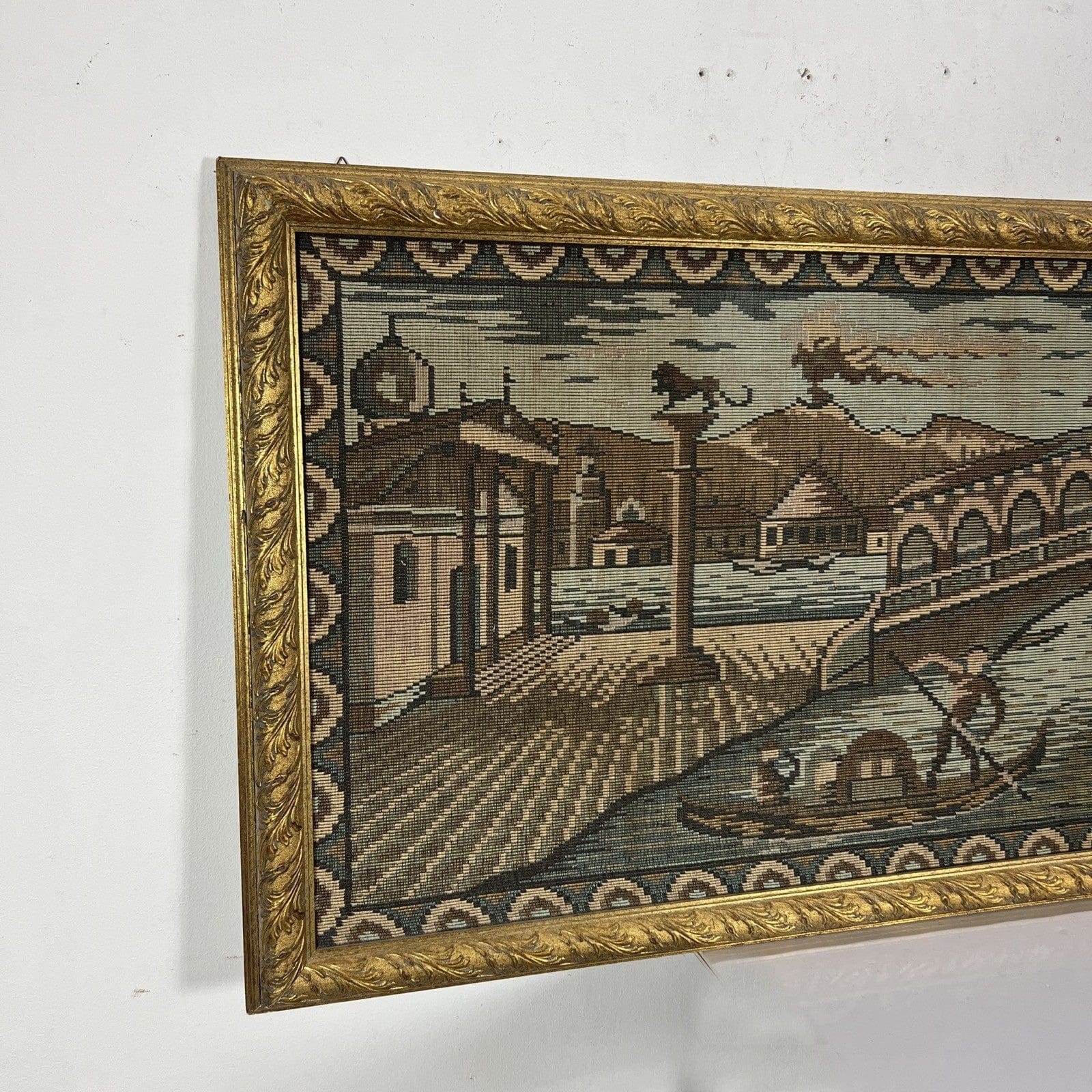 Arazzo da parete Ponte di Rialto a Venezia in Tessuto Grande Quadro cornice oro Categoria  Quadri