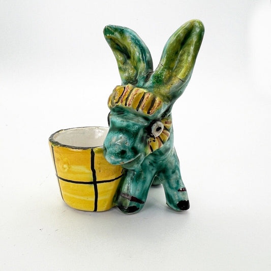 Asinello con vasetto in ceramica Deruta Asino in miniatura Vintage di Vietri Categoria  Altro