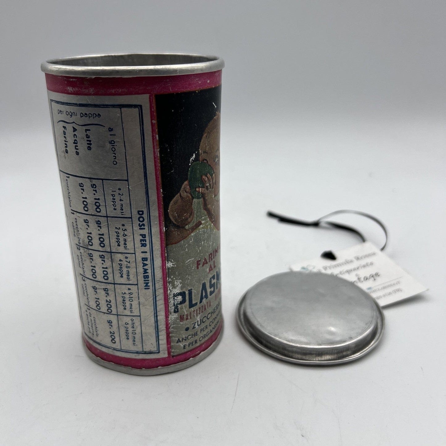 Barattolo antico di Farina al Plasmon collezionismo anni '40 Latta Scatola Categoria  Pubblicità vintage