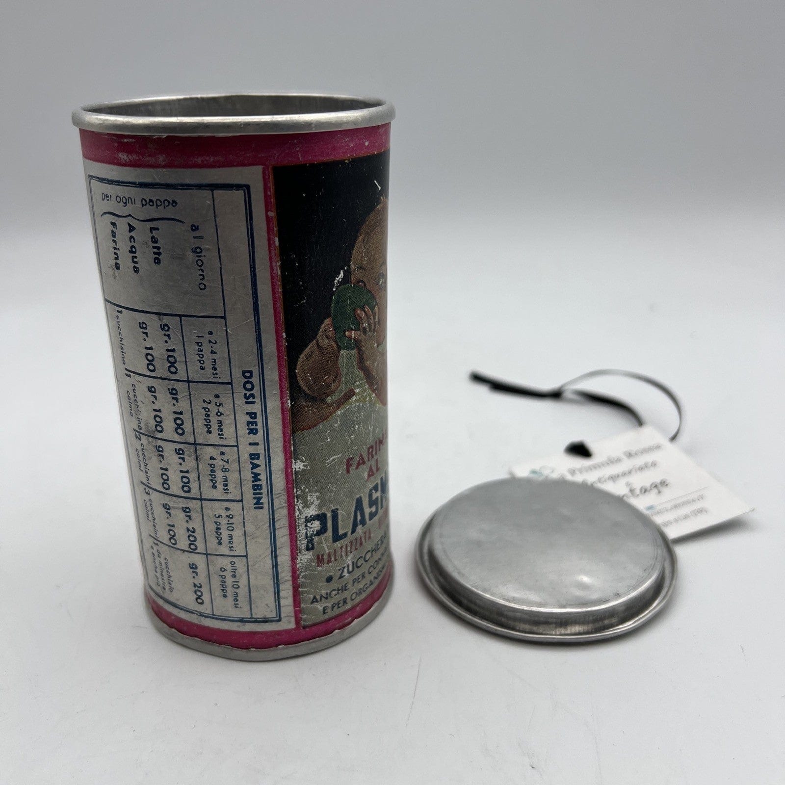 Barattolo antico di Farina al Plasmon collezionismo anni '40 Latta Scatola Categoria  Pubblicità vintage