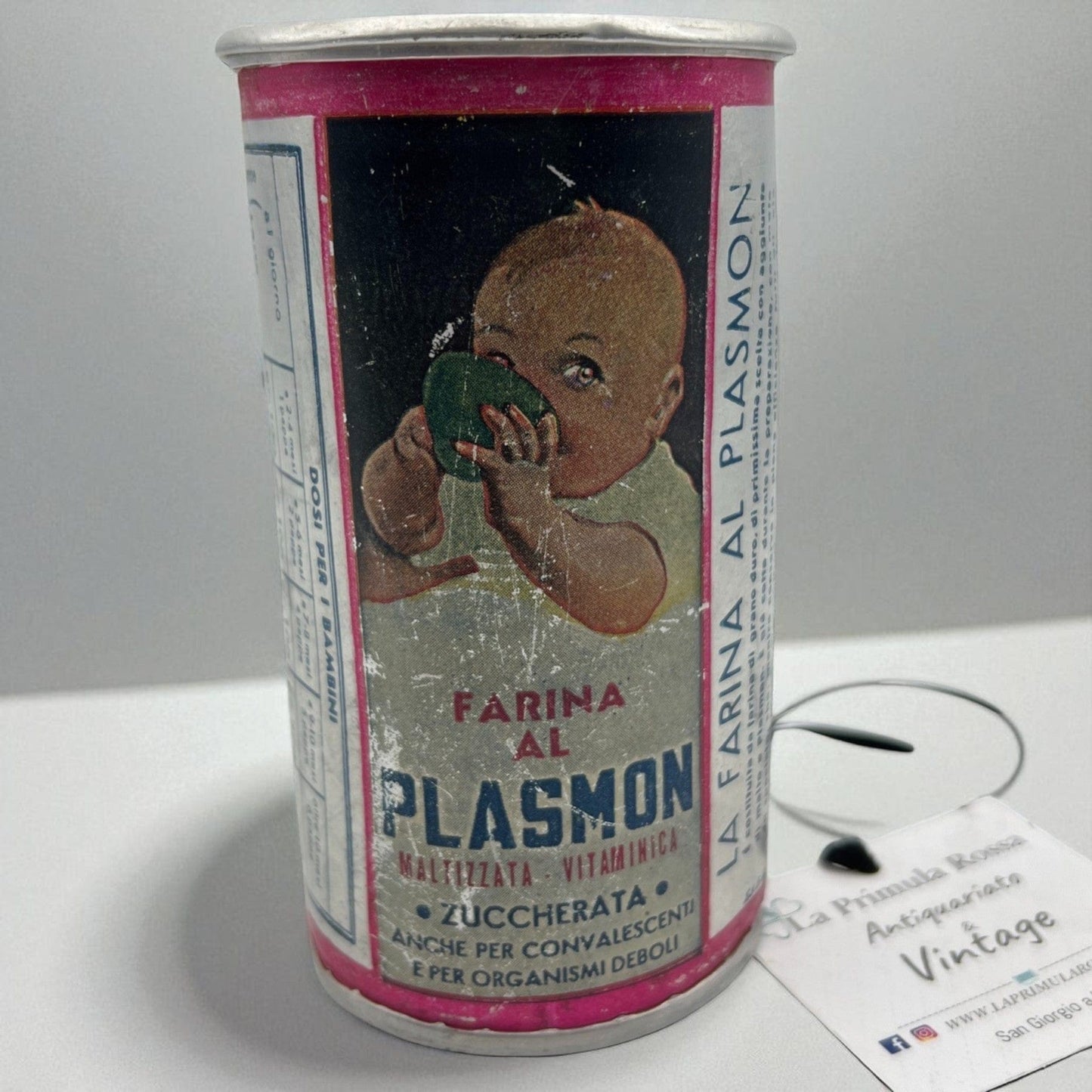 Barattolo antico di Farina al Plasmon collezionismo anni '40 Latta Scatola Categoria  Pubblicità vintage