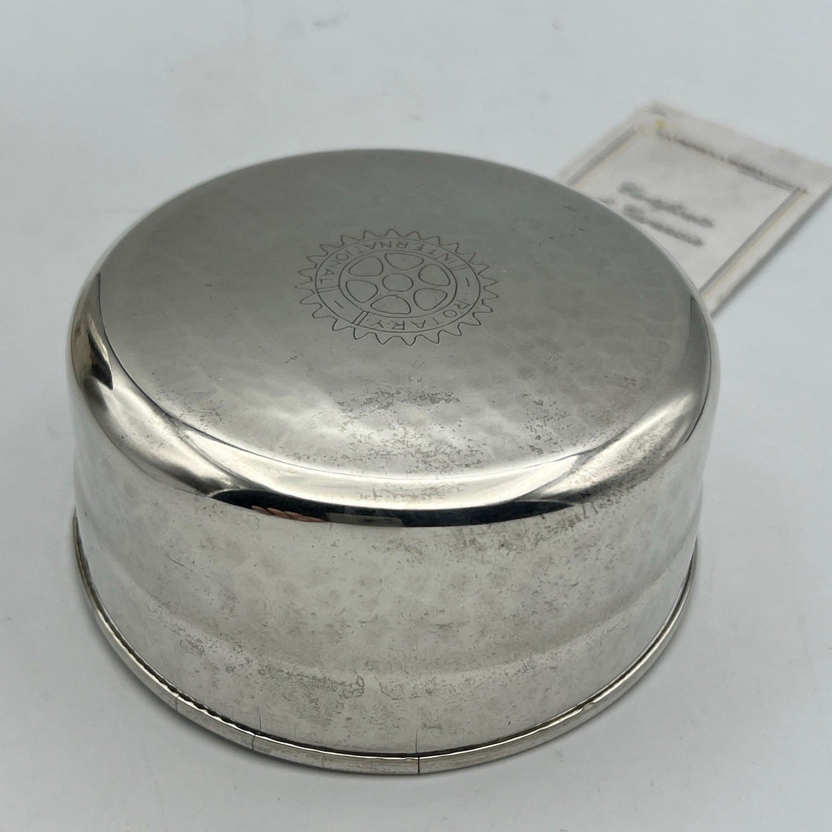 Barattolo Contenitore secchiello in argento silver plated Calegaro Club Rotary Categoria  Sheffield & Argento