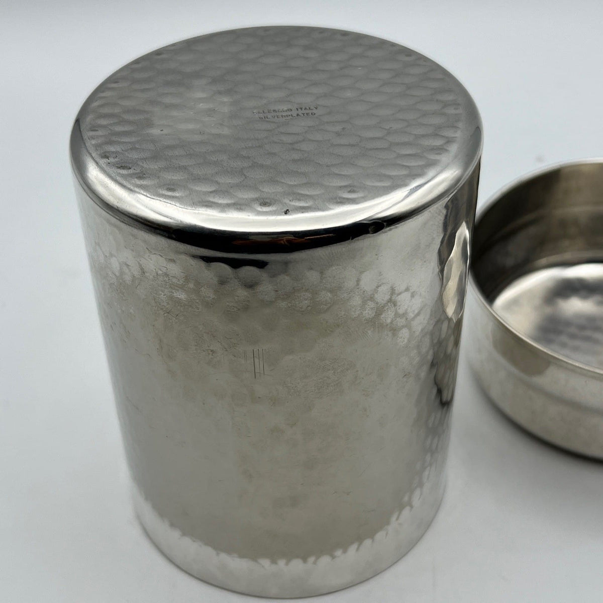 Barattolo Contenitore secchiello in argento silver plated Calegaro Club Rotary Categoria  Sheffield & Argento