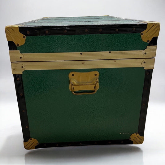 Baule antico in legno da viaggio Corredo Cassapanca 900 vintage Cassa verde Categoria  Casse & Bauli