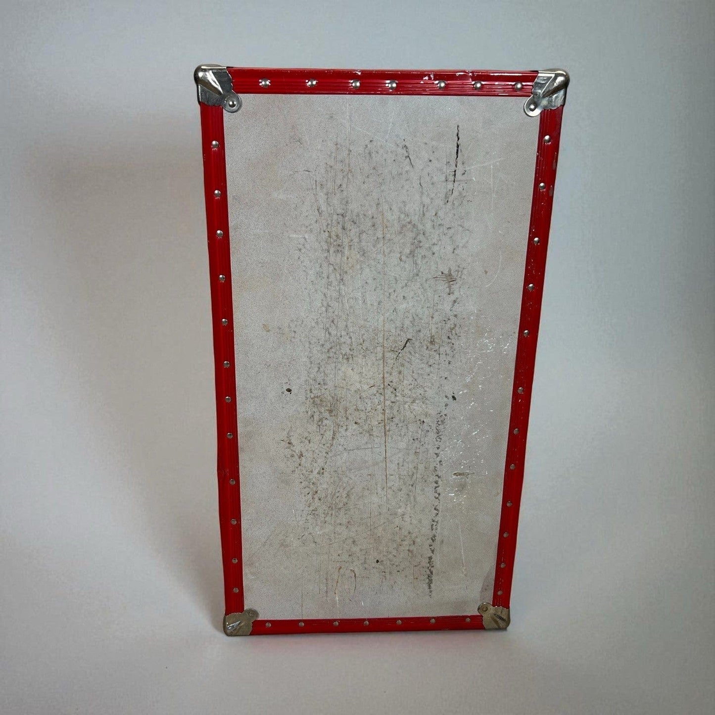 Baule antico in legno da viaggio Forziere 900 vintage Cassa Bianca Strisce Rossa Categoria  Casse & Bauli