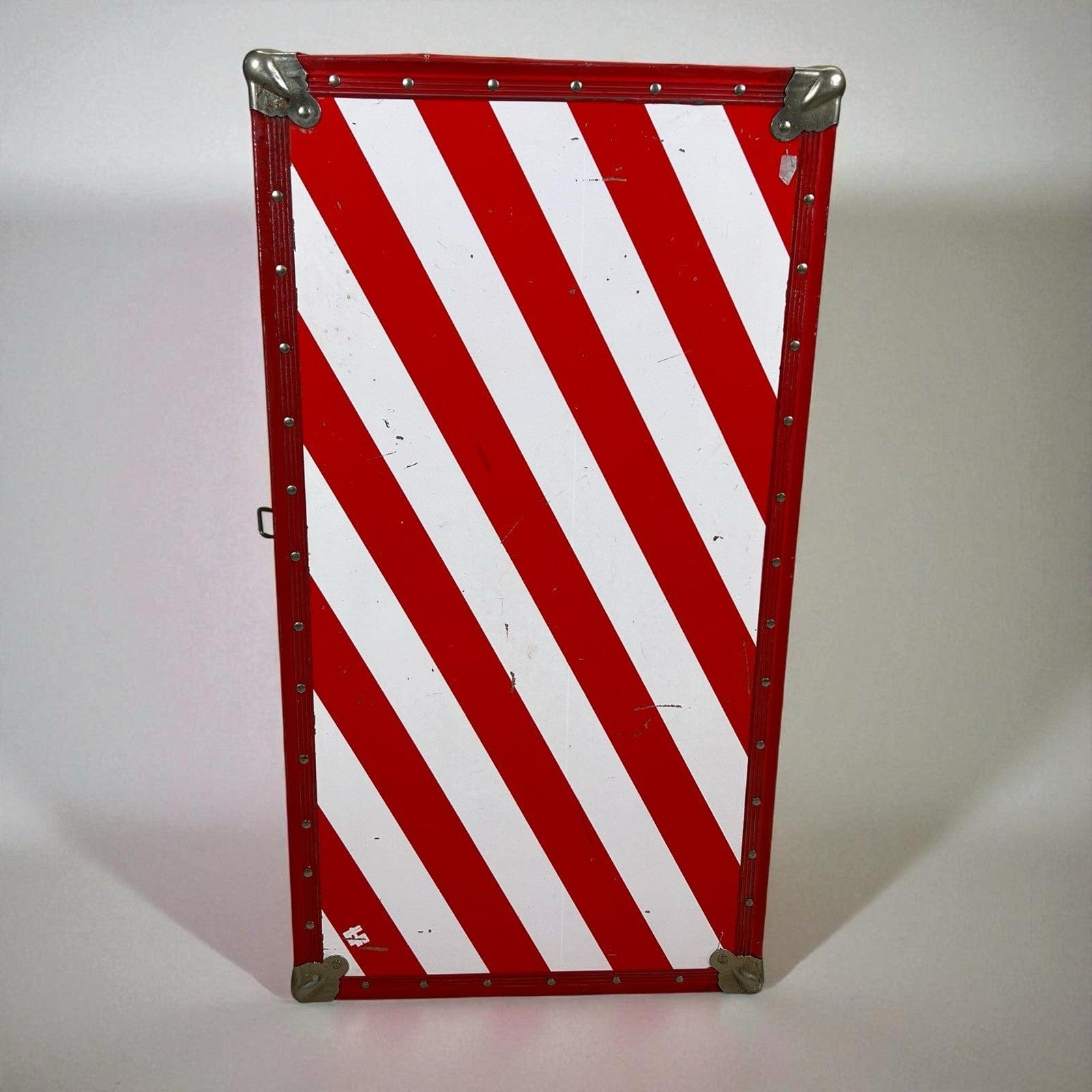 Baule antico in legno da viaggio Forziere 900 vintage Cassa Bianca Strisce Rossa Categoria  Casse & Bauli