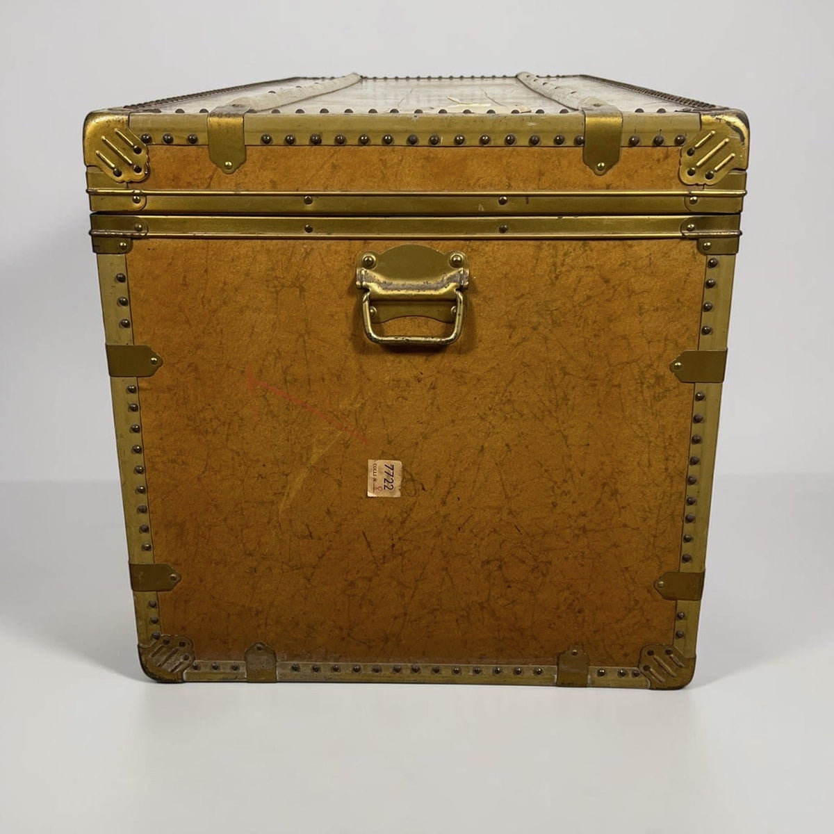 Baule antico in legno da viaggio Forziere Cassapanca 900 vintage Cassa marrone Categoria  Casse & Bauli