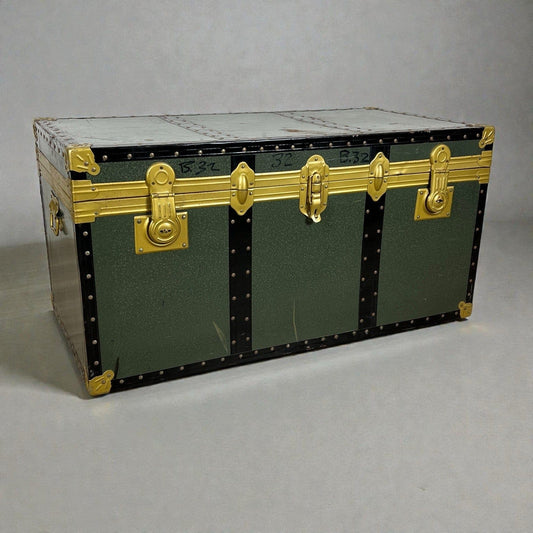 Baule antico in legno da viaggio Forziere Cassapanca 900 vintage Cassa verde Categoria  Casse & Bauli