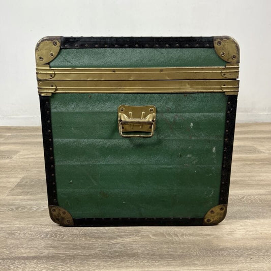 Baule antico in legno da viaggio Forziere Cassapanca Cassa 900 verde anni 50 Categoria  Casse & Bauli
