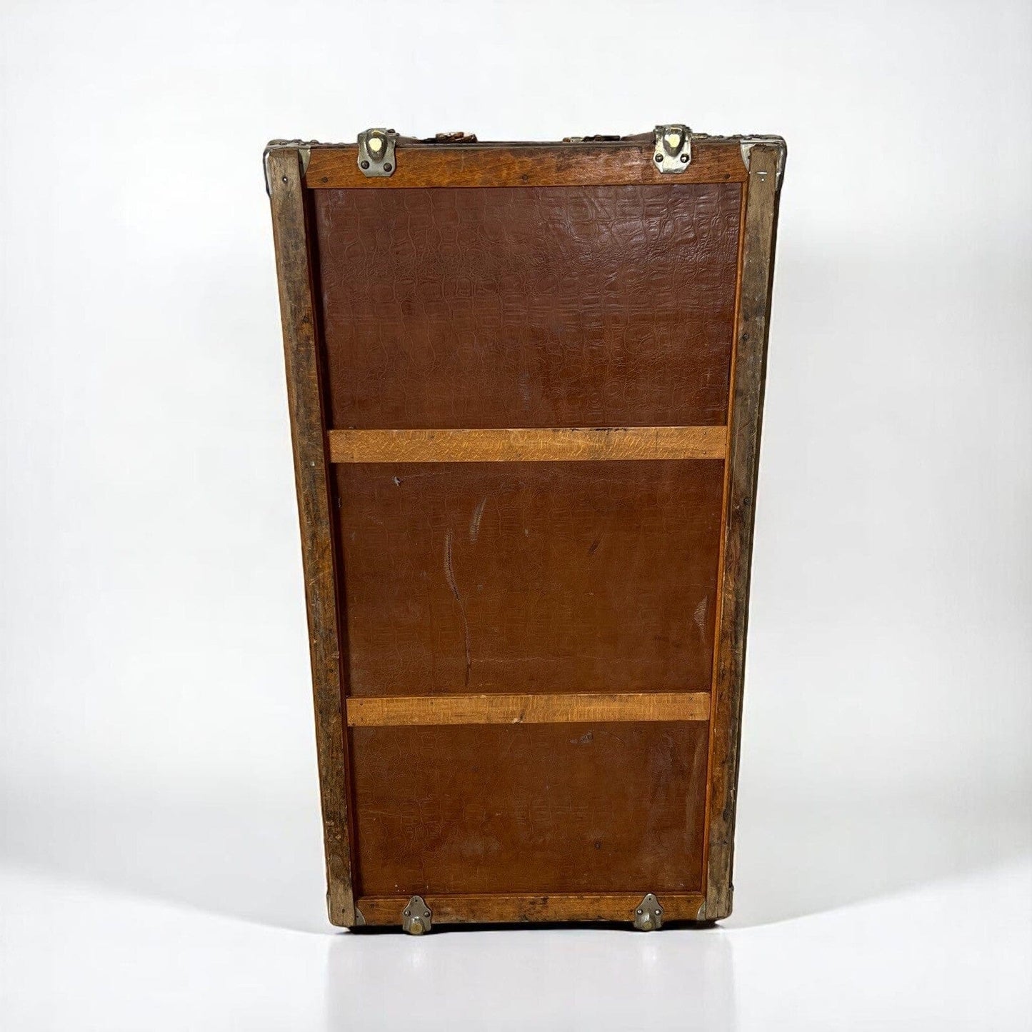 Baule antico in legno da viaggio in pelle con cassetti Cassa d'epoca  800 Arredo Categoria  Casse & Bauli