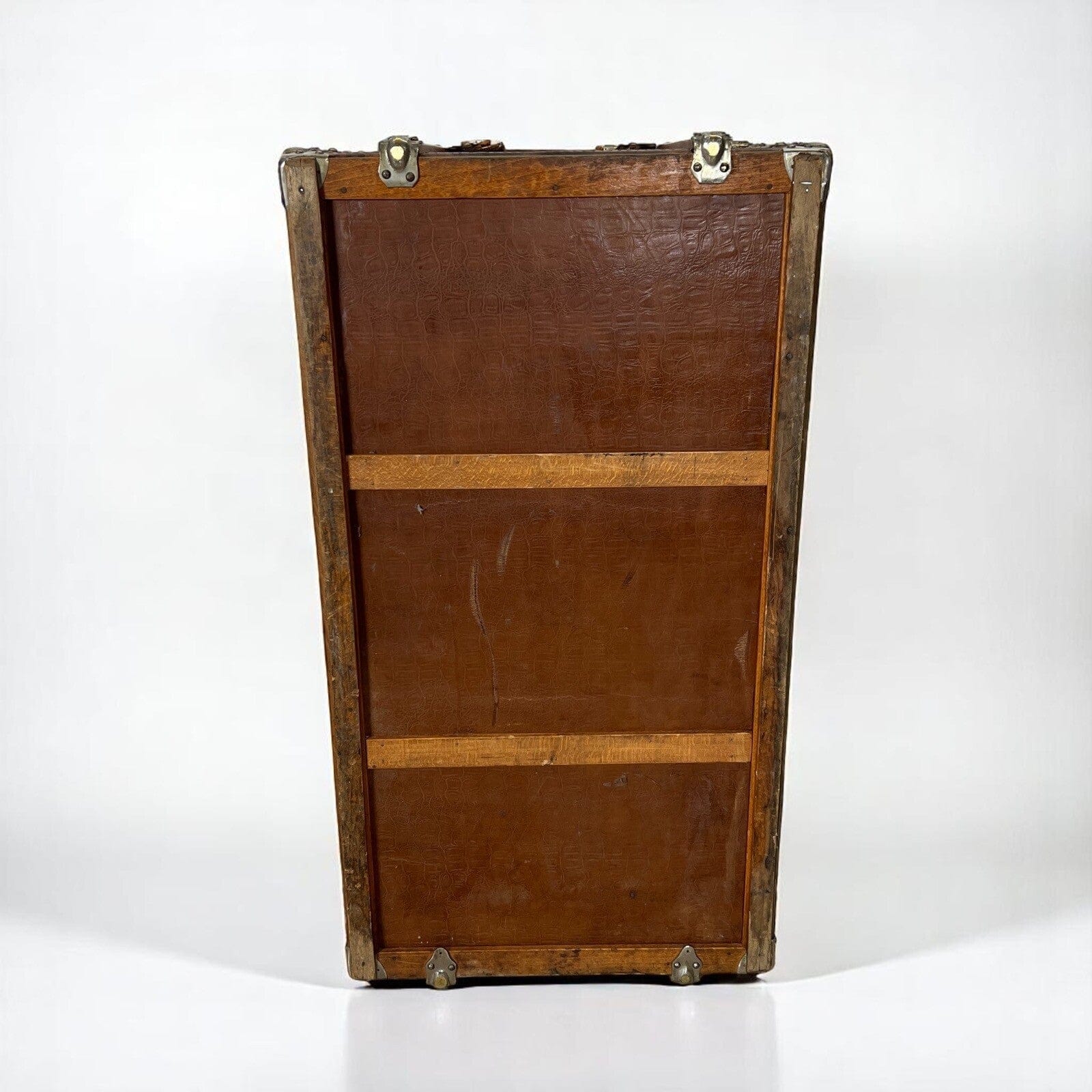 Baule antico in legno da viaggio in pelle con cassetti Cassa d'epoca  800 Arredo Categoria  Casse & Bauli