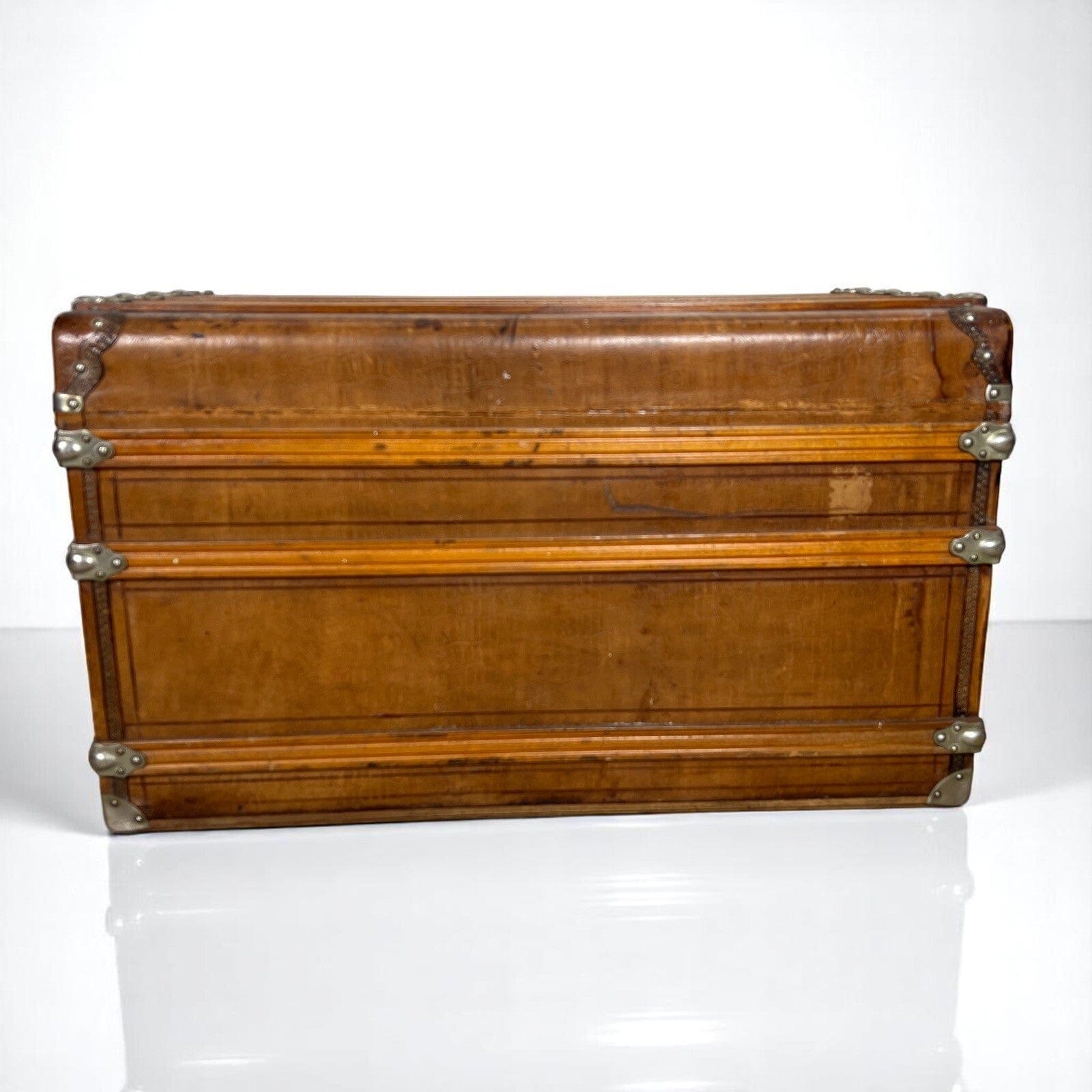 Baule antico in legno da viaggio in pelle con cassetti Cassa d'epoca  800 Arredo Categoria  Casse & Bauli