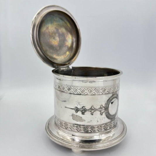 Biscottiera Antica in argento sheffield scatola silver plate porta biscotti 800 Categoria  Sheffield & Argento