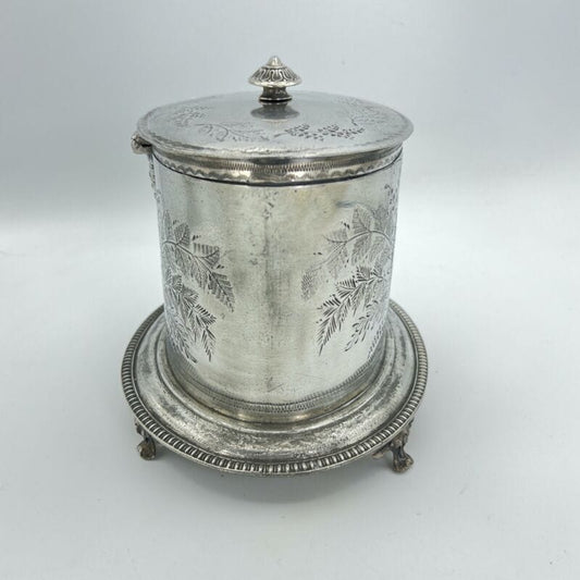 Biscottiera antica in argento sheffield scatola silver plate porta biscotti 800 Categoria  Sheffield & Argento