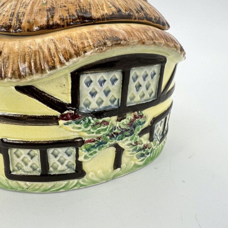 Biscottiera d'epoca in ceramica dipinta a mano Scatola cottage Inglese Casetta Categoria  Altro