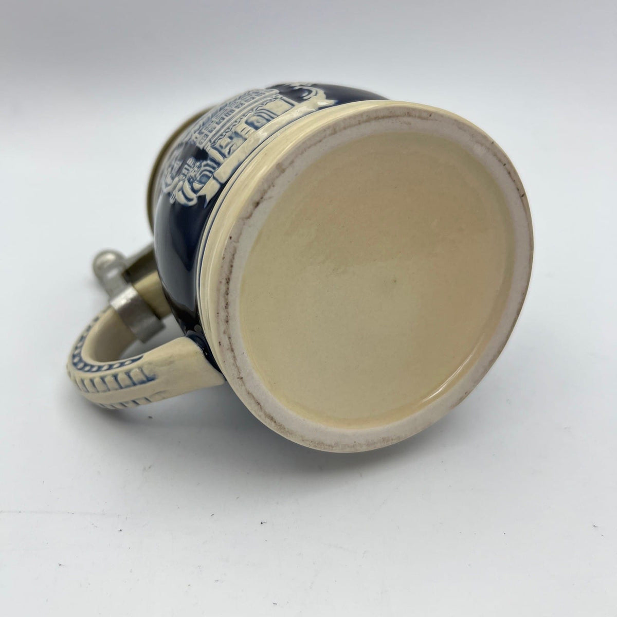 Boccale da birra in ceramica Austria vintage con coperchio in peltro bicchiere Categoria  Boccali