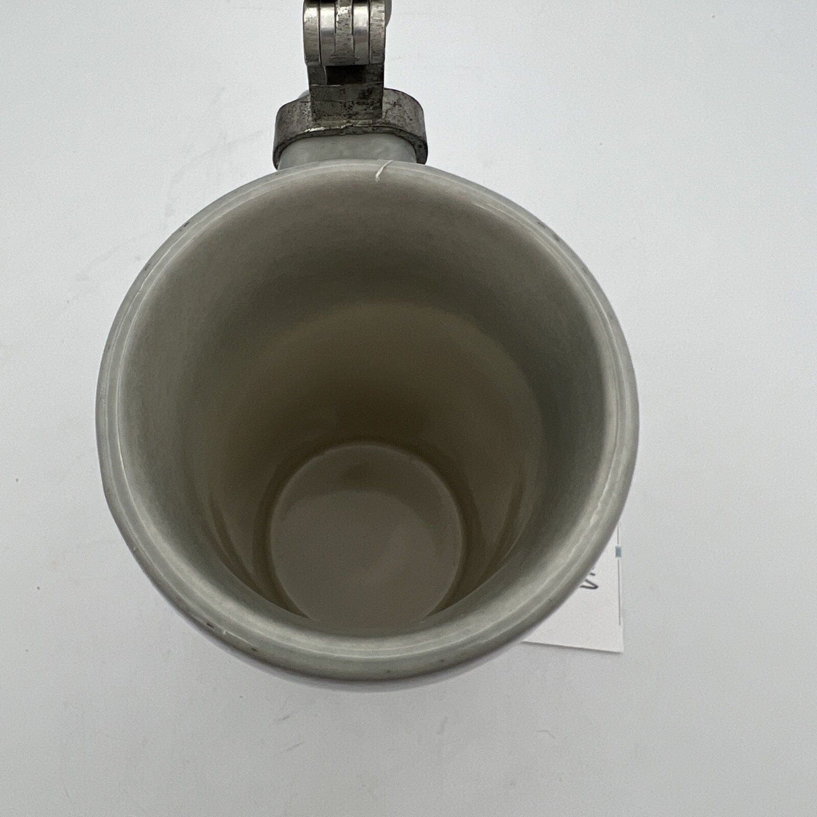 Boccale da birra in ceramica tedesco vintage con coperchio in peltro bicchiere 3 Categoria  Boccali