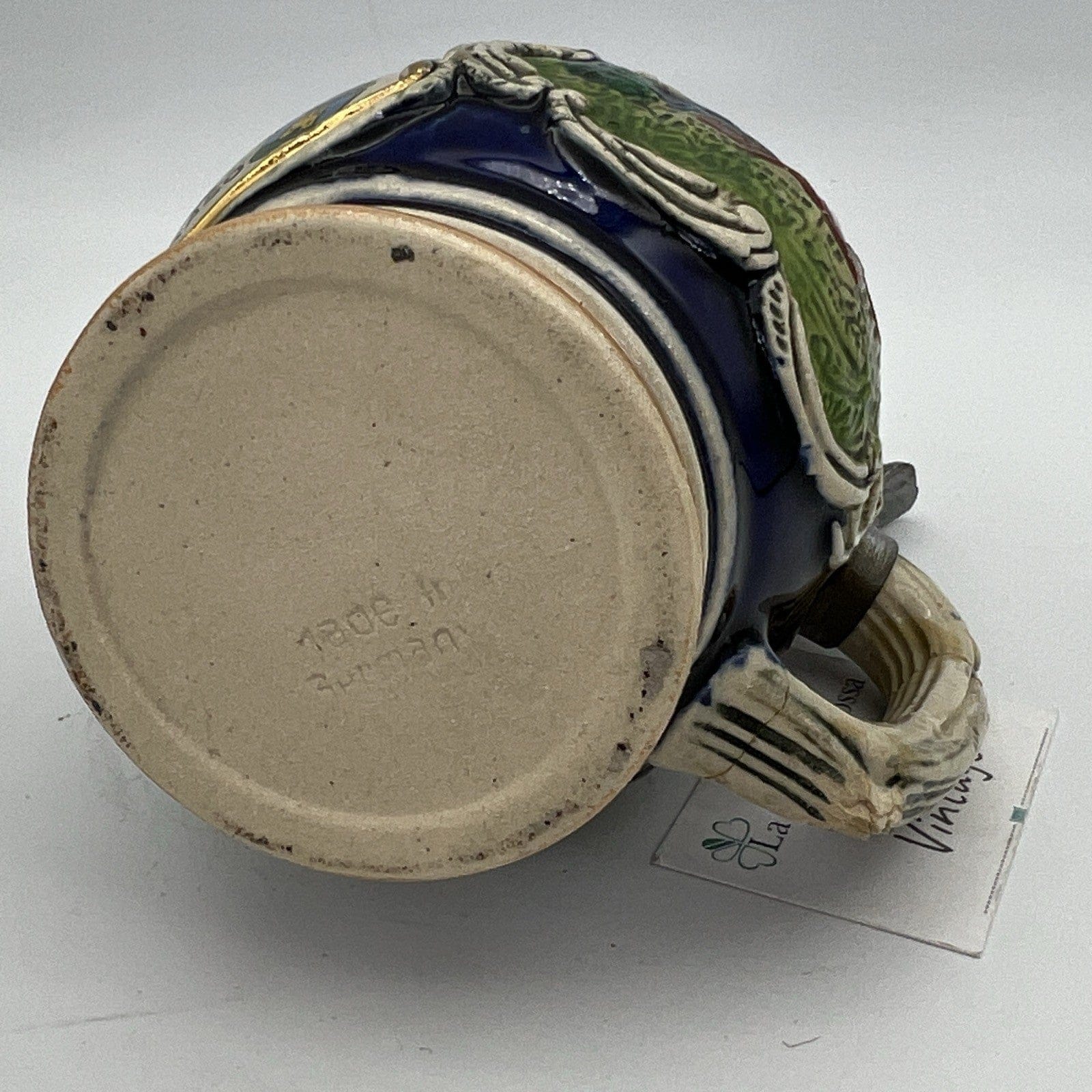 Boccale da birra in ceramica tedesco vintage con coperchio peltro Roccaraso Categoria  Boccali