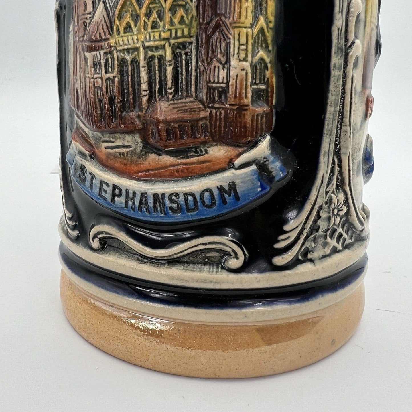 Boccale da birra in ceramica Vienna vintage con coperchio in peltro bicchiere X Categoria  Boccali