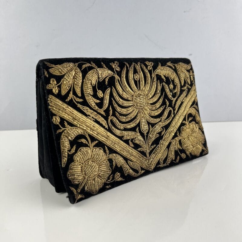 Borsetta pochette Clutch Antica Vintage in velluto Nero e Oro anni 40 da sera Categoria  Borse Scialli & Foulard
