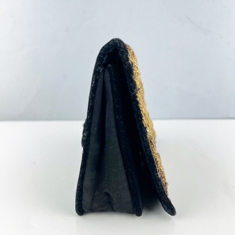 Borsetta pochette Clutch Antica Vintage in velluto Nero e Oro anni 40 da sera Categoria  Borse Scialli & Foulard