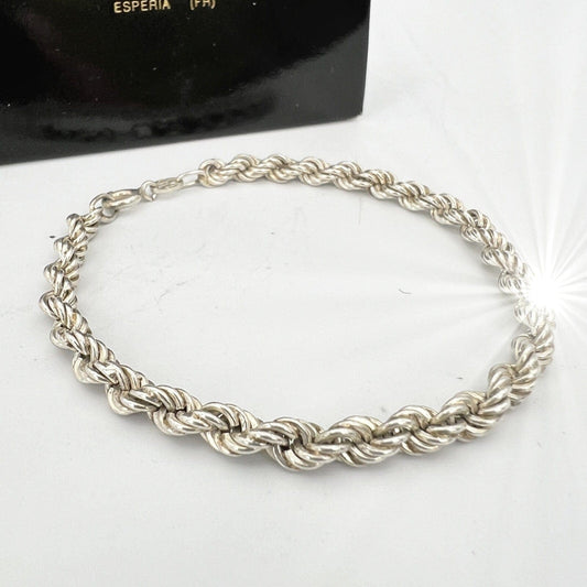 Bracciale da donna in argento 925 braccialetto catena vintage a torchon anni 80 Categoria  Bigiotteria & Accessori