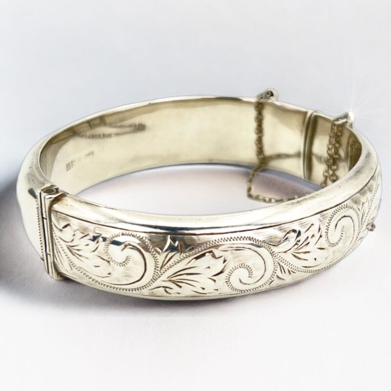 Bracciale da donna in Argento 925 braccialetto ridigo a fascia polsiera anni 60 Categoria  Bigiotteria & Accessori