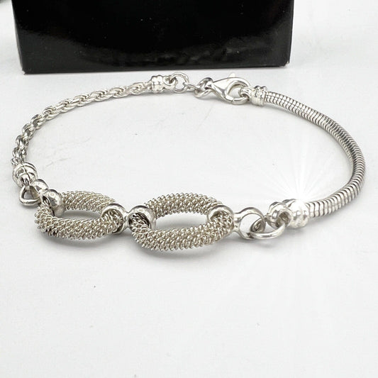 Bracciale da  Donna in argento 925 braccialetto Torchon e Tubolare Elegante Categoria  Bigiotteria & Accessori