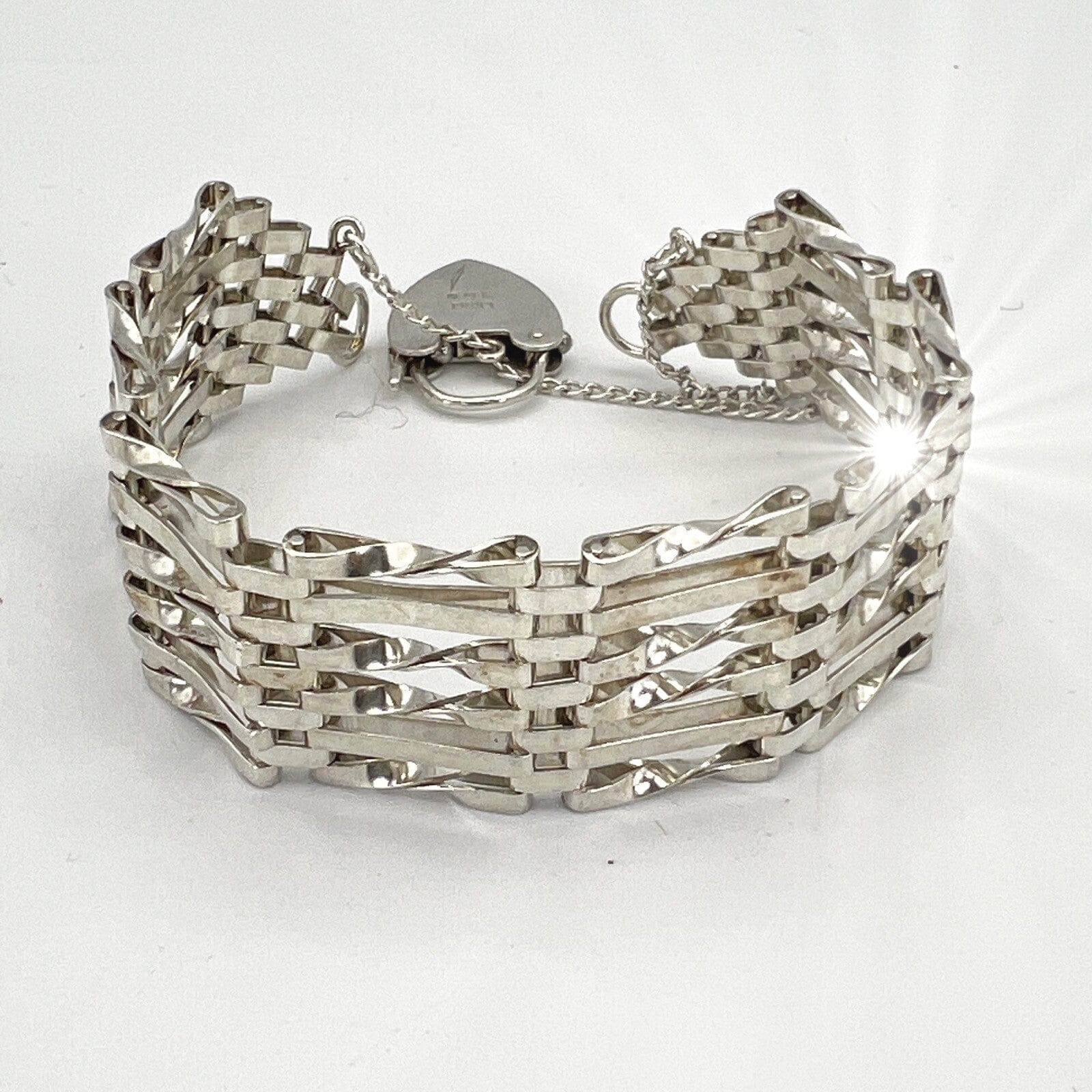 Bracciale da donna in Argento braccialetto fascia morbida anni 70 Cuore Categoria  Bigiotteria & Accessori