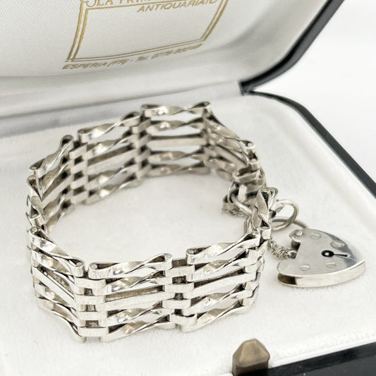 Bracciale da donna in Argento braccialetto fascia morbida anni 70 Cuore Categoria  Bigiotteria & Accessori