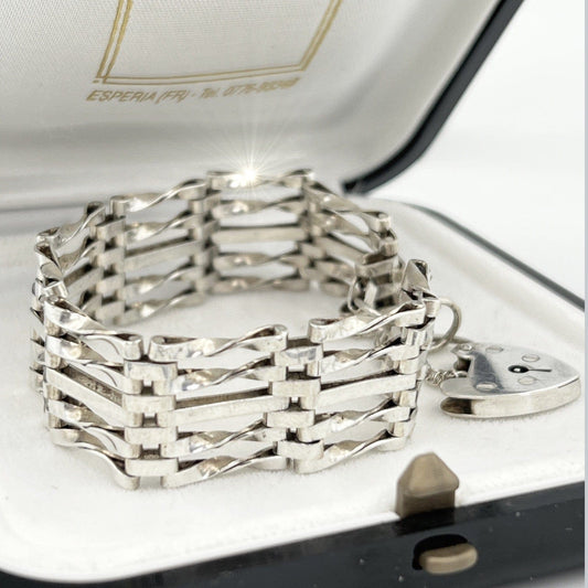 Bracciale da donna in Argento braccialetto fascia morbida anni 70 Cuore Categoria  Bigiotteria & Accessori