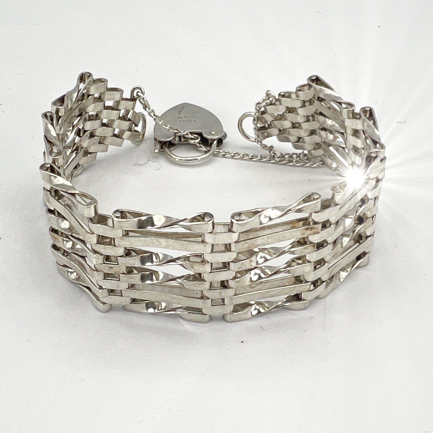 Bracciale da donna in Argento braccialetto fascia morbida anni 70 Cuore Categoria  Bigiotteria & Accessori