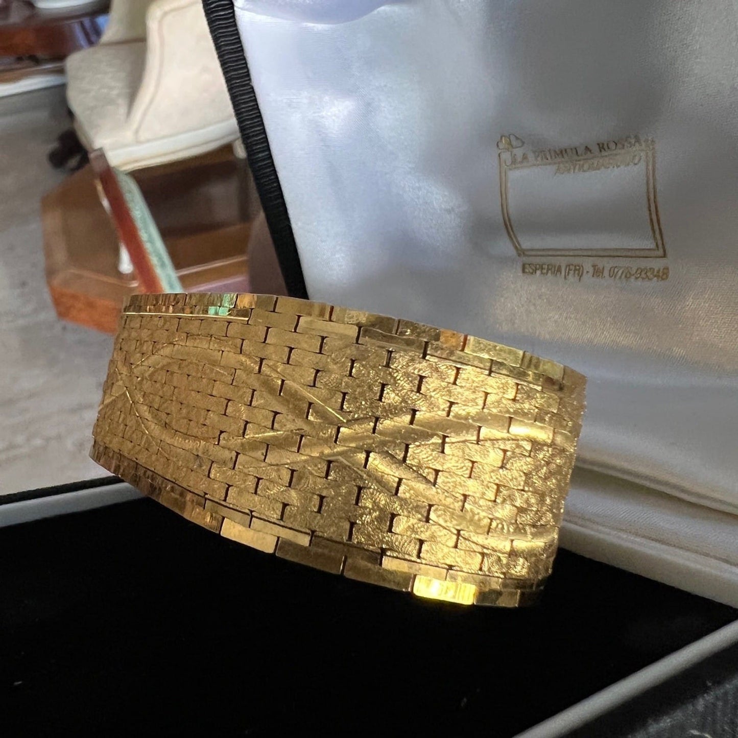 Bracciale da donna in Oro 18 kt Placcato braccialetto fascia semi rigido anni 50 Categoria  Bigiotteria & Accessori